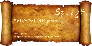 Szlávi Ágnes névjegykártya