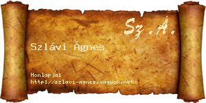 Szlávi Ágnes névjegykártya
