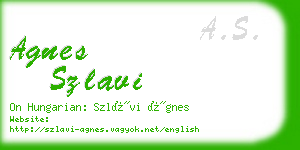 agnes szlavi business card
